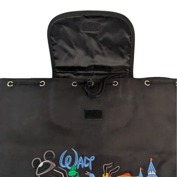 Walt Disney World Drawstring Backpack Black Embroidered Authentic Disney Parks - Picture 4 of 9